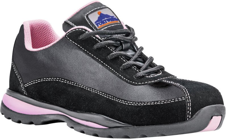 Damen-Trainer S1p HRO Farbe: Schwarz/Rose Größe 43 - Portwest