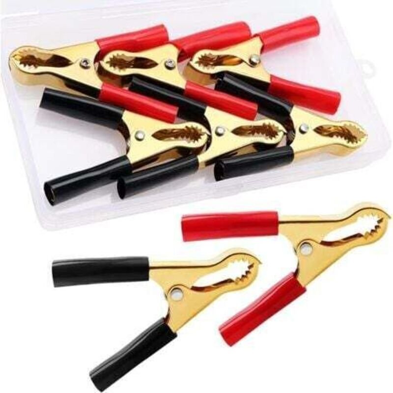 6 Stück 50A Batterieklemmen, Batterieklemmen aus Kupfer für Autos, Starthilfeklemmen, für Autobatterieladegeräte (80mm, ...