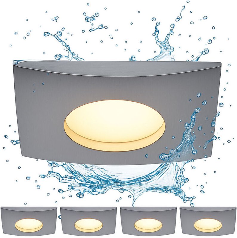 Led Einbaustrahler Deckenlampe Einbauspot dimmbar über Lichtschalter Einbauleuchte, weiß, Aluminium, 5,5W 350lm warmweiß...