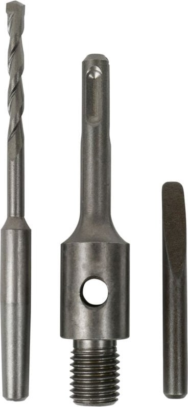 STIER Aufnahmeschaft SDS Plus, M16, 3er Set inkl Zentrierbohrer und Auswurfkeil für Diamant Dosensenker, Bohrkrone, Dose...