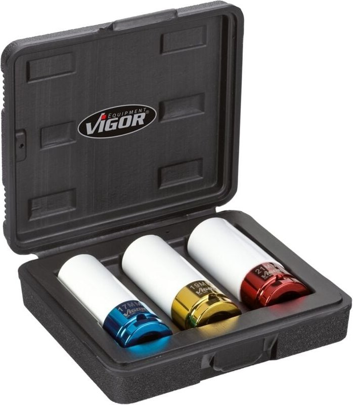 Kraft-Steckschlüsseleinsatz-Set 1/2' (12.5 mm) 3teilig V2522 - Vigor