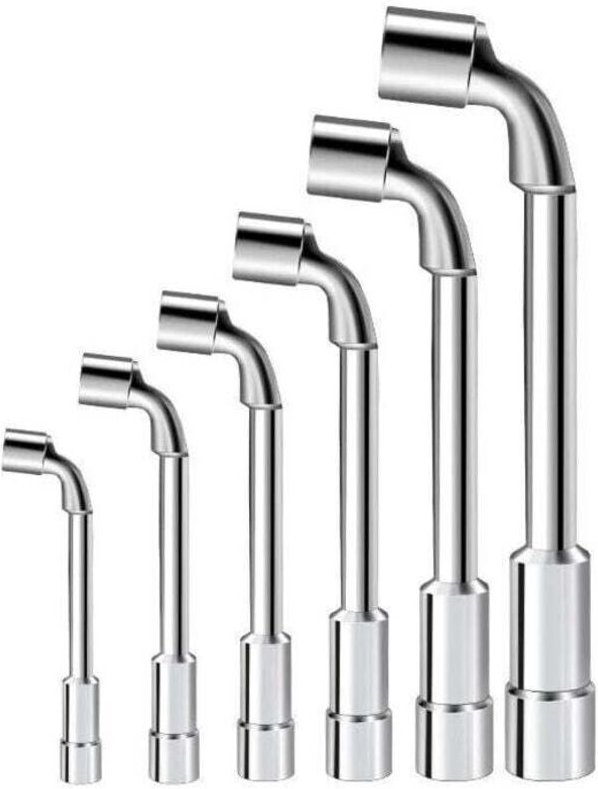 6-teiliges Set offener L-förmiger Rohrschlüssel (7/8/9/10/11/12 mm) für Reparaturen an Rohren, Fahrrädern und Autos.