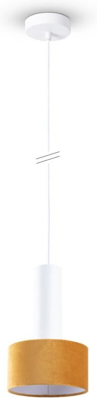 Paco Home - Pendelleuchte Wohnzimmer Hängeleuchte Stoffschirm Esszimmer Modern GU10 Pendelleuchte, Weiß-Hellbraun