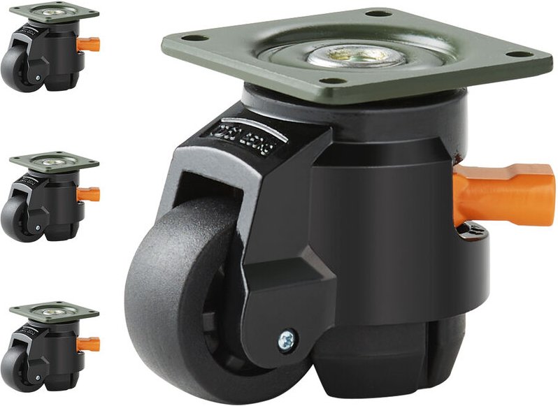 Mophorn - vevor 4er-Set Lenkrolle φ50,8mm Möbelrolle Höhenverstellbar Transportrolle 0,5 Tonnen Tragfähigkeit Schwerlast...