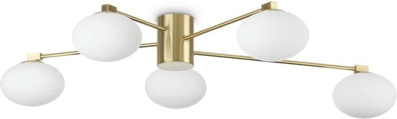 Ideal Lux HERMES Light Globe Multi Arm Halbbündige Deckenleuchte Messing