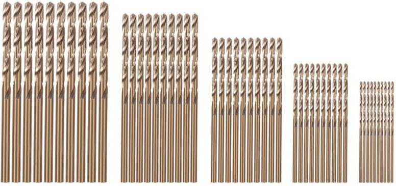 Tlily - 50 Stücke Drill Force Werkzeug M35 Cobalt Bohrer Satz, Hss-Co Satz 1-3 Mm, zum Bohren auf GehäRtetem Stahl, Guss...