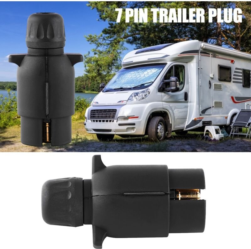 Ej.Life ebtools 7-poliger Anhängerstecker 12V 7-poliger Elektrischer Anhängerstecker Typ n 7-poliger Wohnwagen-Verkabelu...