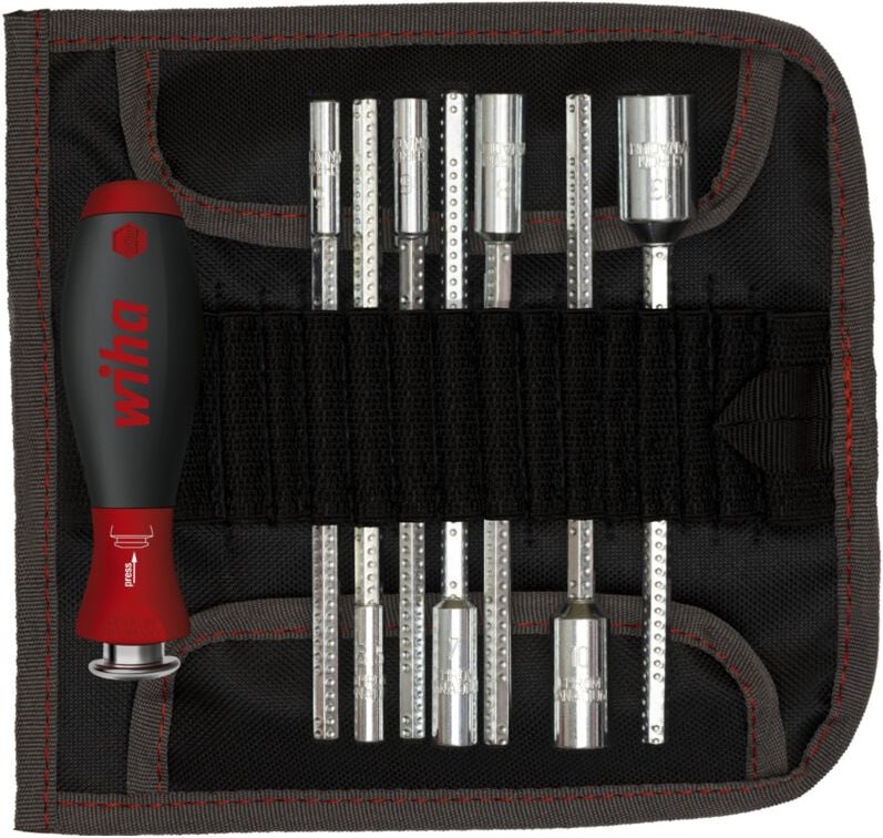 Schraubendreher mit Wechselklingen Set system 6 (27712), 9 tlg. für tiefliegende Schrauben, Innensechskant/Kreuz/TORX/Sc...