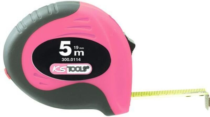 Bandmaß mit Feststeller,schwarz-rot, 8m