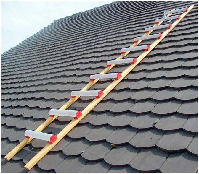 Matisère - Holz/Alu-Dachauflegeleiter14 Sprossen - Länge 4.00m - HIM4135.28.400