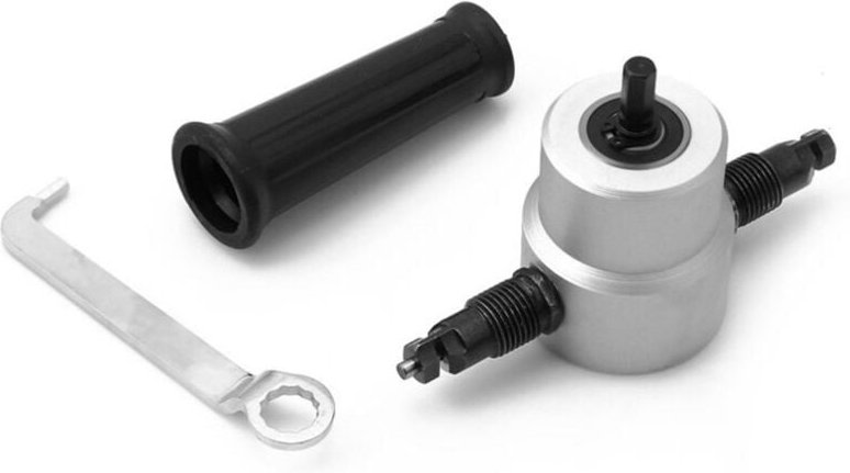 Sollbry - Doppelkopf-Blechschneider, elektrische Lochsäge, elektrischer Bohraufsatz, Knabber, Schneidwerkzeug-Set, Karto...