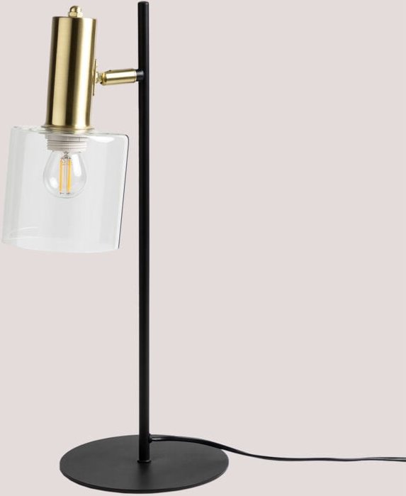 Tischlampe aus Eisen und andalusischem Glas Schwarz - Sklum