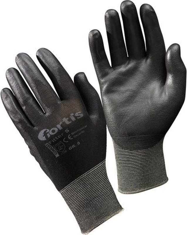 Handschuh Fitter s, PU/Polyamid,schwarz, Gr.9 Fortis