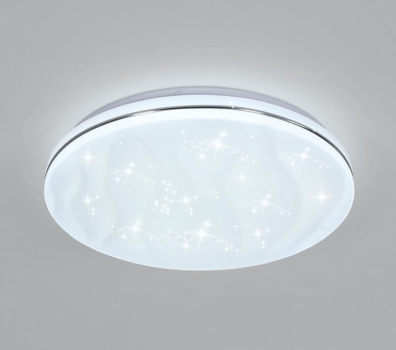 GOECO LED-Deckenlampe 24W Modern Kaltweiß 6000K Rund Ø33CM Deckenlampe Für Wohnzimmer Schlafzimmer Esszimmer Büro