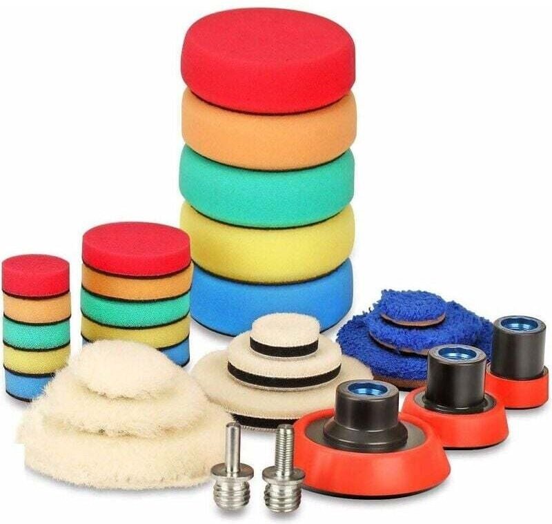Thumbnail - 29 Stück 25 mm 50 mm 80 mm Polierpad Schwamm Polierschwamm Polierset für mit M14 Bohrer zum Autoschleifen Polieren für R...