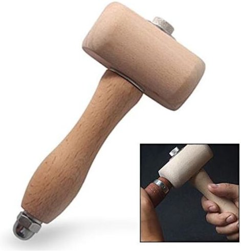 Aougo - Hammerwerkzeug aus Buchenholz, Holzschnitzhammer, Lederhandwerk, Schnitzerei