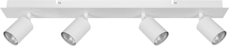 Deckenleuchte Weiß Metall in Matt Lang 4-flammig Verstellbar Zylinderform Industrie Look Moderne Wandleuchte