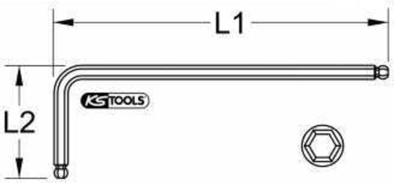 Doppel-Kugelkopf-Innensechskant-Winkelstiftschlüssel, xl, 8,0mm, Orange