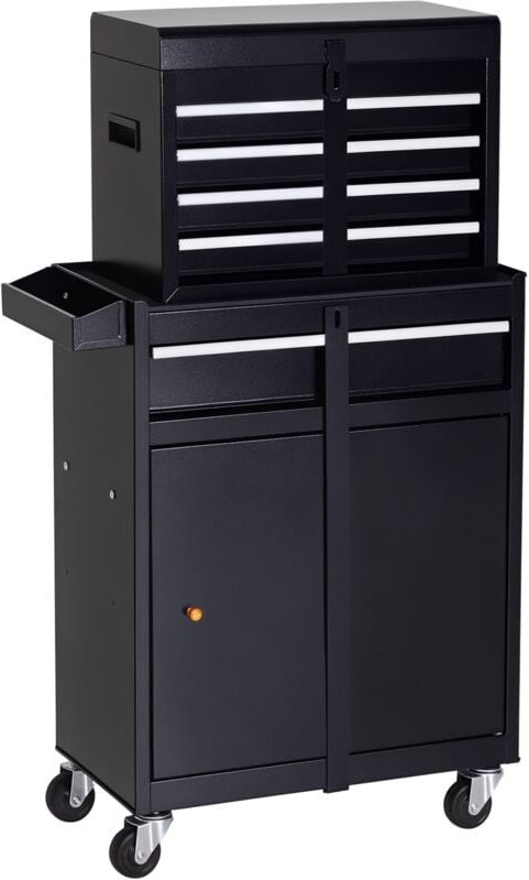 Werkstattwagen Werkzeugschrank Werkzeugkasten mit 5 Schubladen 360°-Rollen Metall 60 x 28 x 104,5 cm - Durhand