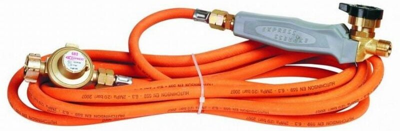 Guilbert Express Dachdecker-Set mit 2 bar Druckregler + 4,75 m Schlauch + 3/8'-Hahngriff links