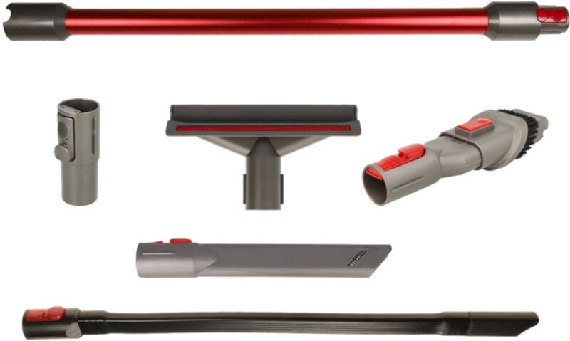 6-tlg. Zubehör-Set kompatibel mit Dyson V11 Advanced, V10 Total Clean, V10 Absolute, SV11, SV14 Staubsauger Rot - Vhbw
