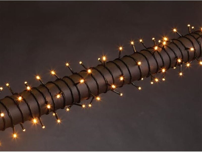 Vellight Luna LED, Lichterkette, 12 m, 160 LEDs, Arizona Weiß, grünes Kabel, für innen und außen, Modulator, 24 V