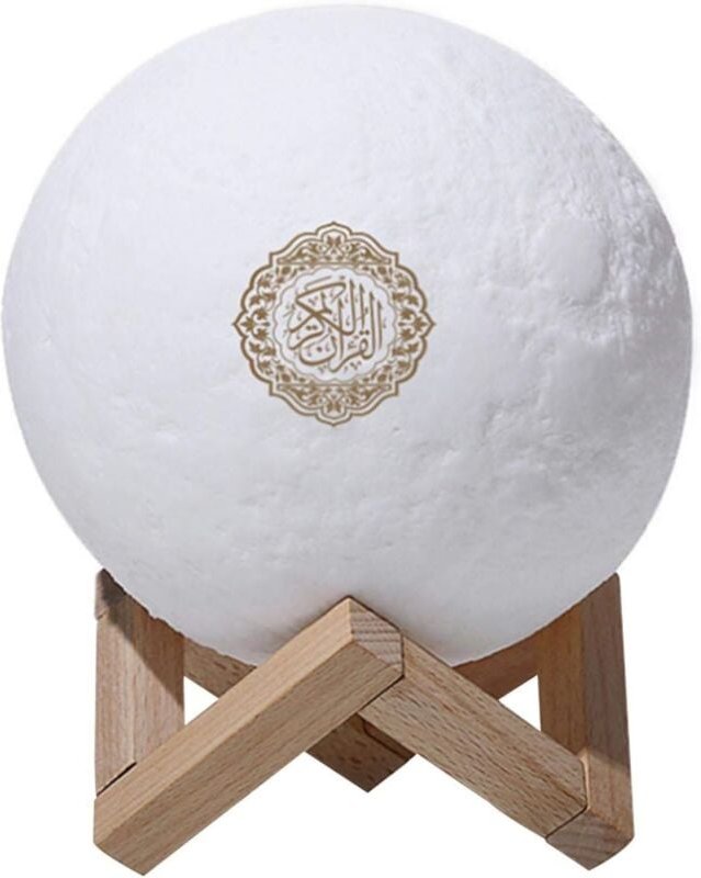 FLOX Quran Touch 3D-Nachtlicht mit 7-Farben-LED, Bluetooth-Lautsprecher und Fernbedienung - Kleine Mondlampe Ulisem