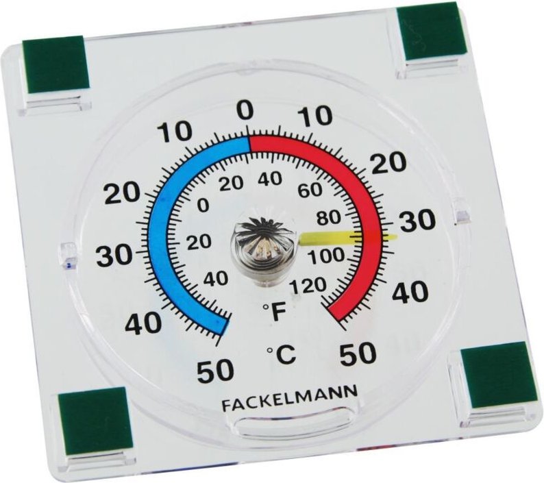 Fackelmann - Fensterthermometer Tecno 7,7 cm Außenthermometer selbstklebend