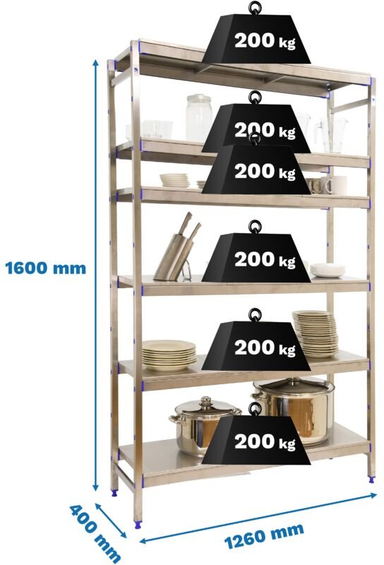 Simoninox Initial 6SS Metallregal 6 Ebenen