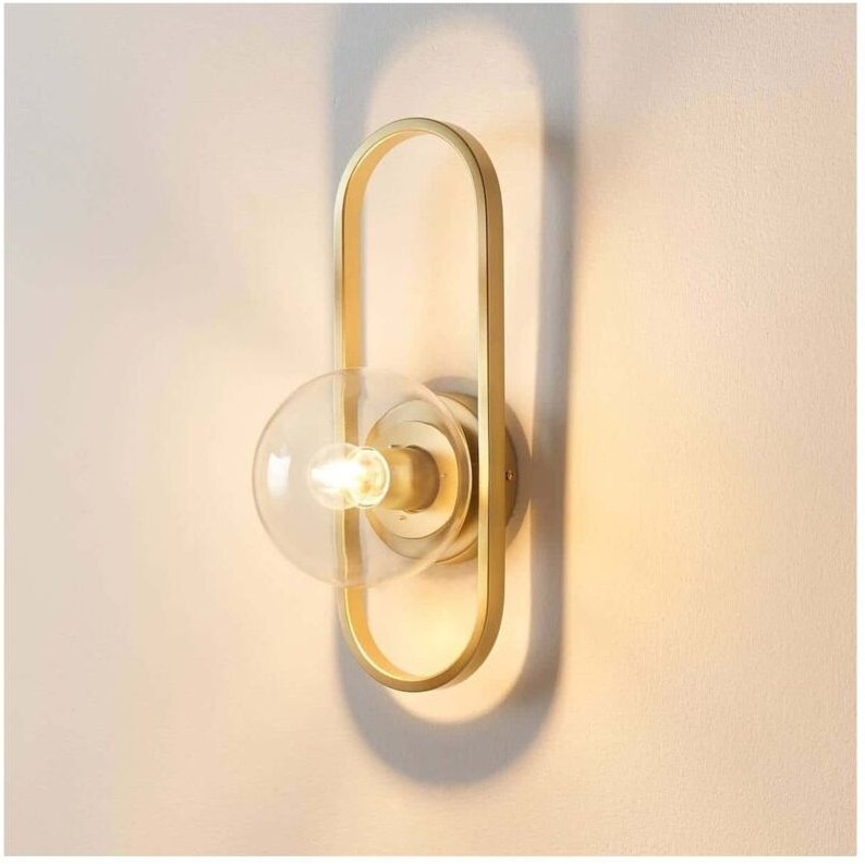 Vintage-Wandleuchte hellgold mit Klarglas - Belisto