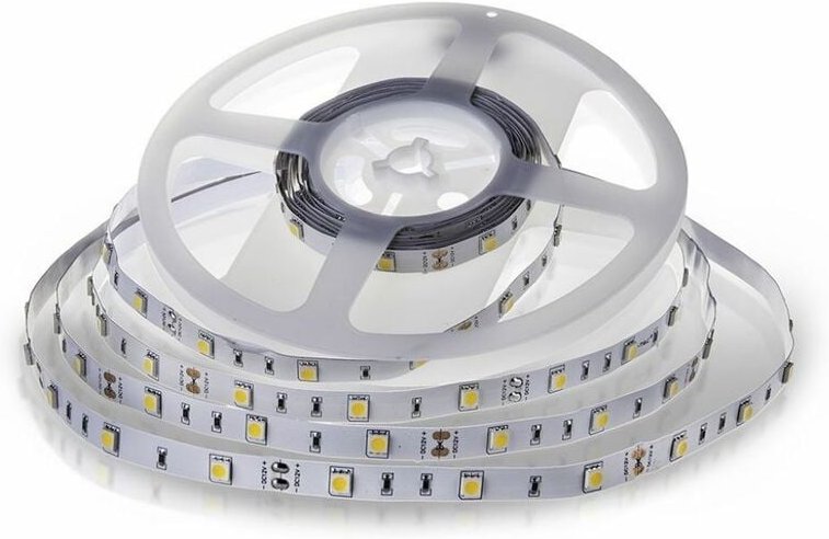 V-TAC LED-Streifen SMD5050 4,8W/m 5m 30 LED/m 12V Warmweiß IP20 10mm
