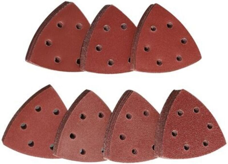 Schleifdreiecke, 70 Stück, Mischpackung, 10 Körnungen 60/80/120/180/240/320/400, je 93 x 93 x 93 mm, für Delta-Schleifma...