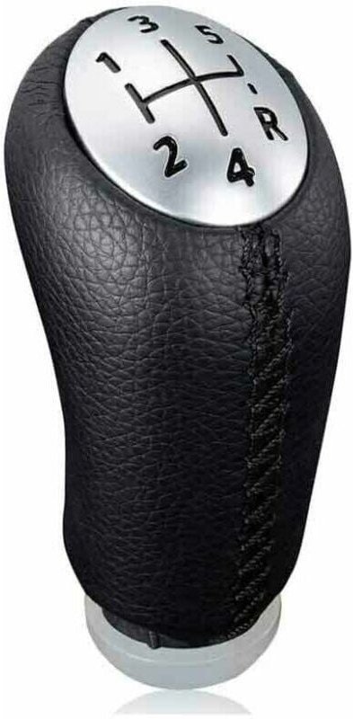 ZVD - Pommeau de levier de vitesse manuel en cuir noir pour Renault Clio iii, Megane 2 et Laguna, avec adaptateur inclus...