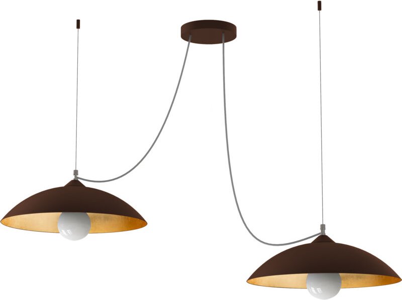 Lumicom - dream sospensione corten/foglia 2 luci