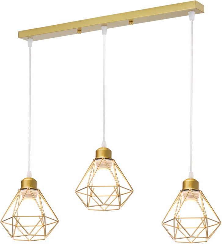 3-flammige Kronleuchter in Rautenform Vintage Pendelleuchte Deckenlampe Metall E27 Leuchter für Küche Schlafzimmer Resta...