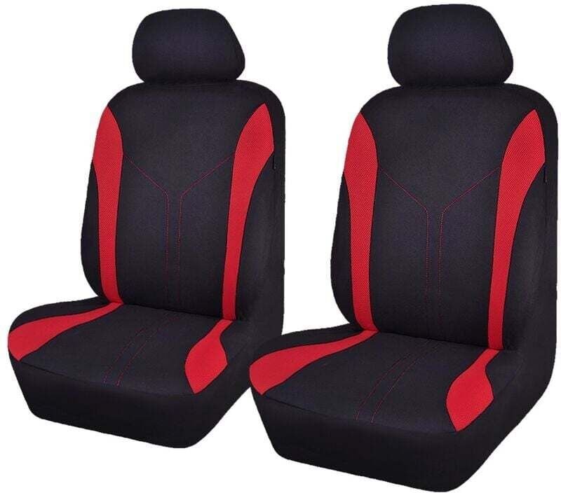Universal Fashion Mesh Autositzbezüge (2 Vorderseiten, Schwarz Rot) npterbl