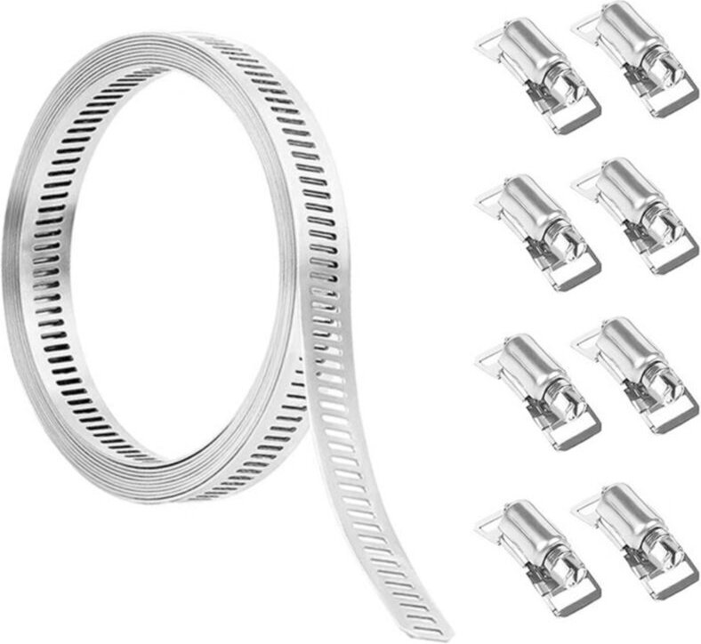 Sortiment an Schlauchschellen aus Edelstahl 304, 3M-Sonderanfertigung + 8 extra starke Befestigungselemente, großes vers...