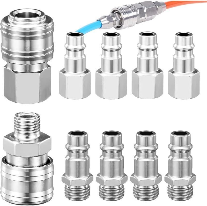 10 Stück 1/4"-BSP-Schnellkupplungen nach europäischem Standard, Kompressorkupplungen, 1/4-Zoll-Luftkupplungen, Pneumatik...