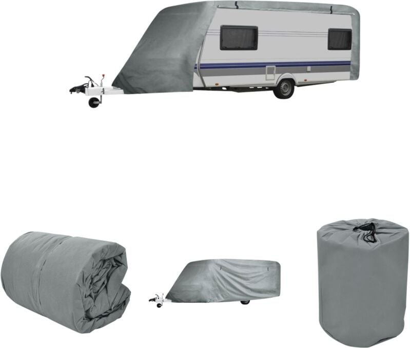 The Living Store - Wohnwagen-Abdeckung Grau Gr. l - Kfz-Abdeckplanen - Grau