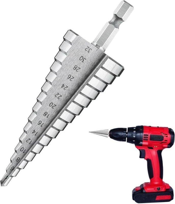 Sollbry Stufenbohrer 4–32 mm aus HSS-Stahl mit Titanbeschichtung, konischer Senker mit abgestuften Stufen für Metall, Ho...