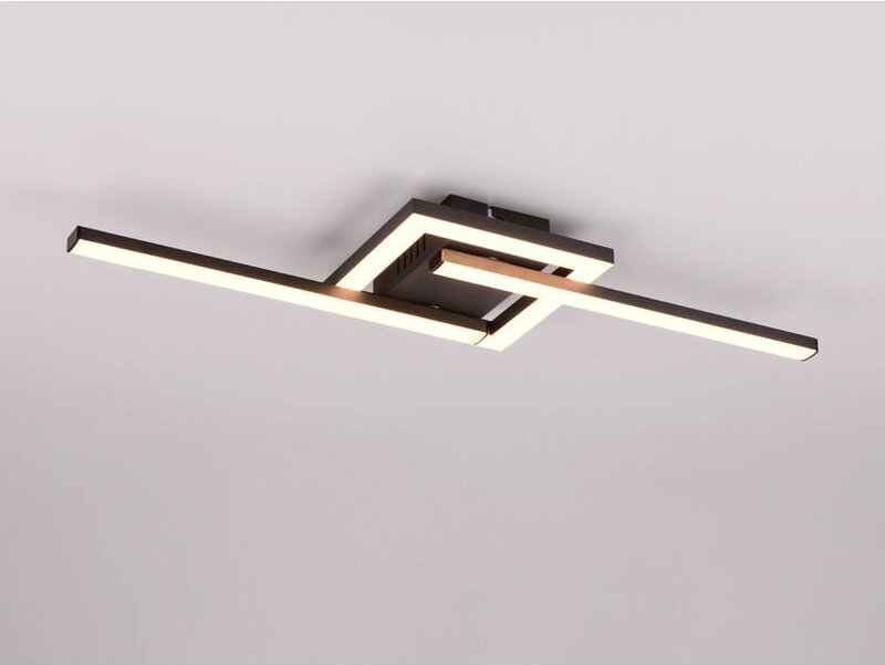 Reality Leuchten - Flache led Deckenleuchte viale Schwarz rechteckig groß max. Breite 63cm