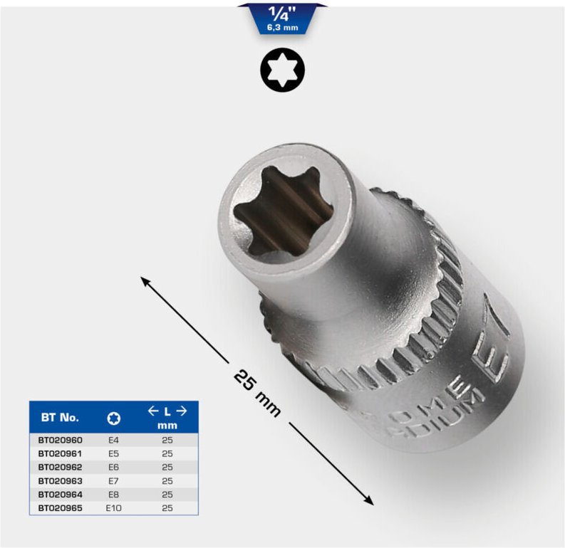 1/4' Torx-E-Stecknuss, E7