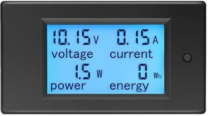 Voltmeter und Amperemeter für Gleichstrom 6,5–100 V, 20 A Spannungsmesser, Wattmeter, Tester für Spannung, Strom, Leistu...