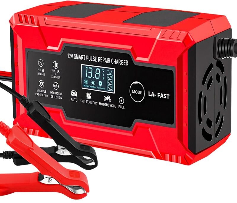 Intelligentes Batterieladegerät, 12 V/24 V, 6 A, Erhaltungsladegerät und automatische Reparaturfunktion, für Blei-Säure-...