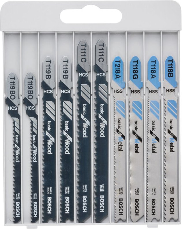 Bosch - Accessories 2607010630 Stichsägeblatt-Set Basic for Wood and Metal, 10-teilig 1 Set