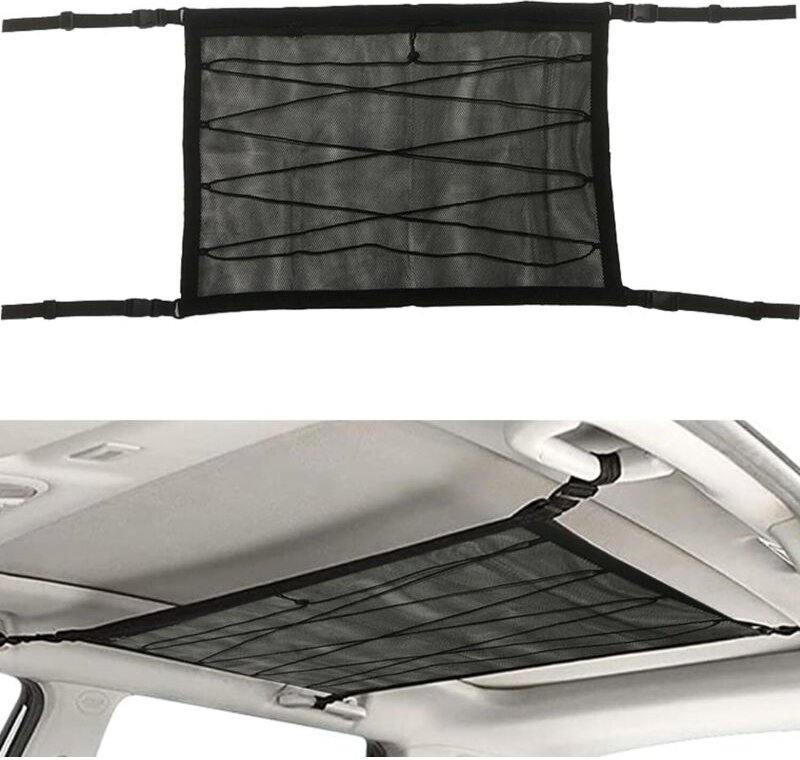 78 x 53 cm Auto-Aufbewahrungsnetz, Auto-Aufbewahrungsnetz, Auto-Dachnetz, Innen-Hänge-Aufbewahrungstaschen-Organizer, mi...