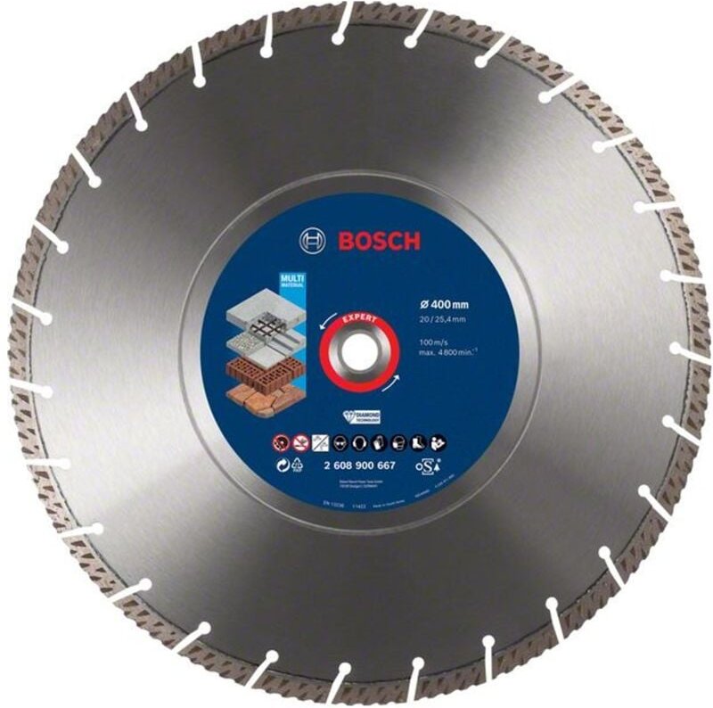 Professional Expert MultiMaterial Diamanttrennscheiben, 400 x 20/25,40 x 3,3 x 12 mm (2608900667) - Bosch