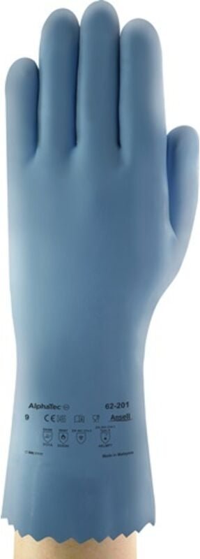 Ansell - 62201100 Chemikalienhandschuhe AlphaTec® 62-201 Größe 10 blau en 388, en