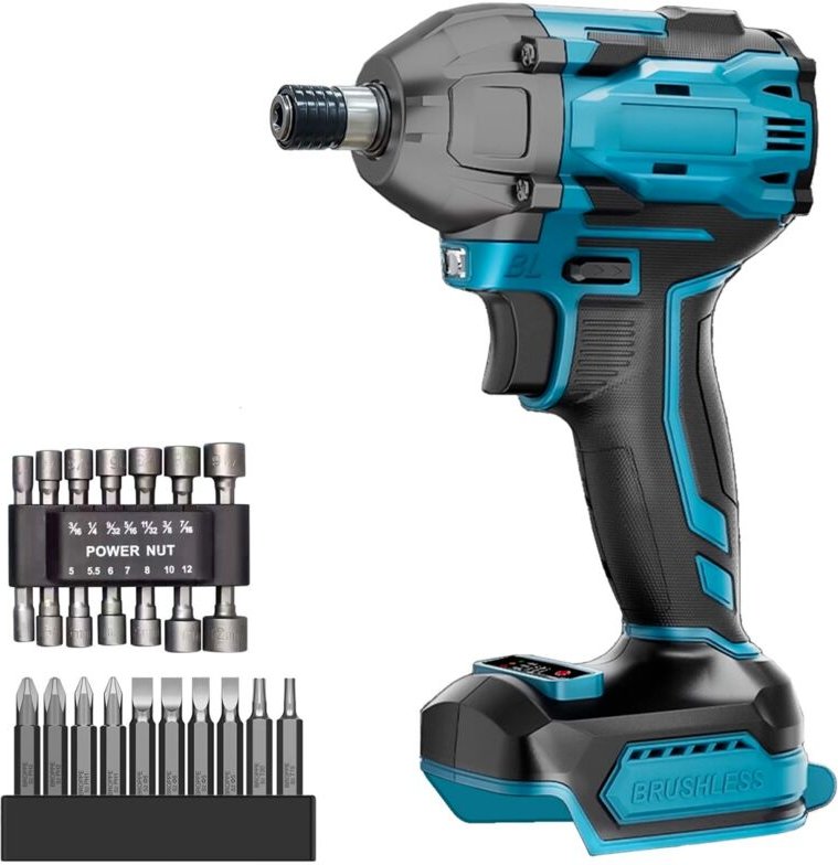 18V Akku-Schlagschrauber mit bürstenlosem Motor – 3500 Nm, 3200 U/min, kompaktes Design, Schnellwechsel-Sechskantantrieb...