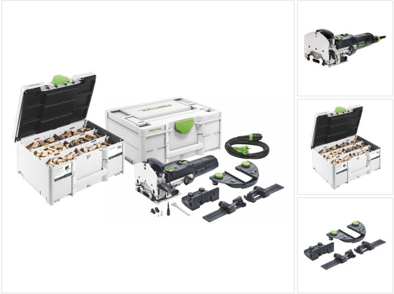 Festool DF 500 Q-Set Dübelfräse 420 Watt 4 - 10 mm + Leistenanschlag + Queranschlag + 1060 tlg. DOMINO Dübel Buche Sorti...